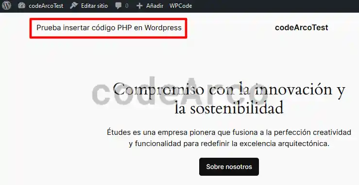 Probar codigo PHP en WordPress