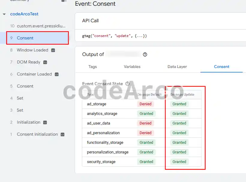Consent mode V2 reenviar etiquetas consentimientos actualizados