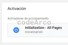 Etiqueta activador con Initialization All Pages