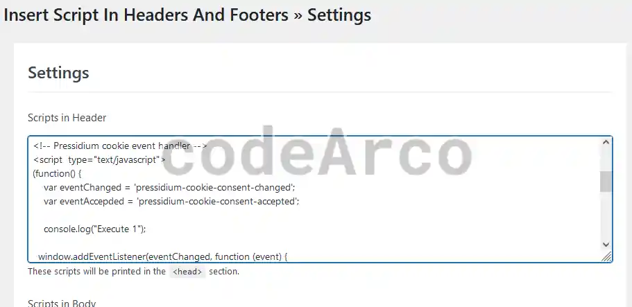 Insertar codigo JavaScript en head de WordPress
