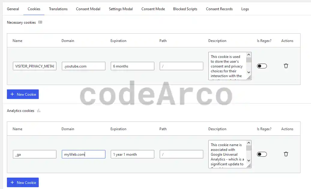 Plugin WordPress incluir las cookies en el banner del plugin