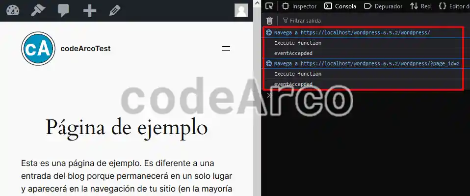 Probar codigo JavaScript en head de WordPress