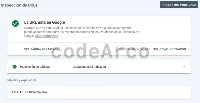 Errores de indexacion e inspeccion de URLs