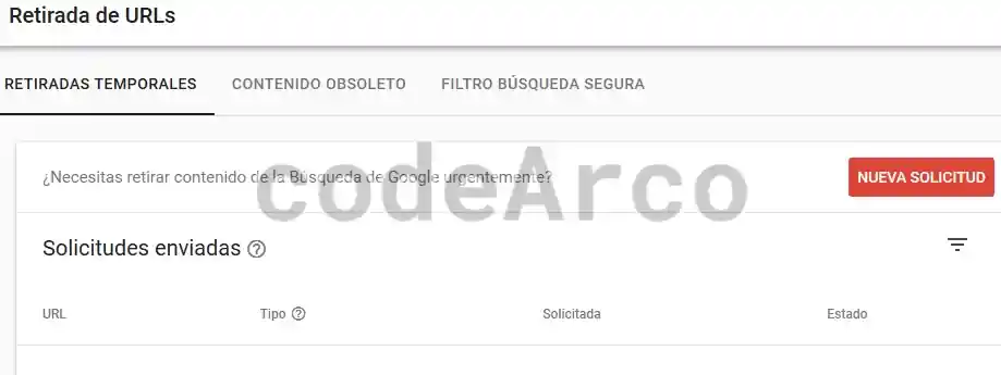 Retirar o eliminar URLs de Google