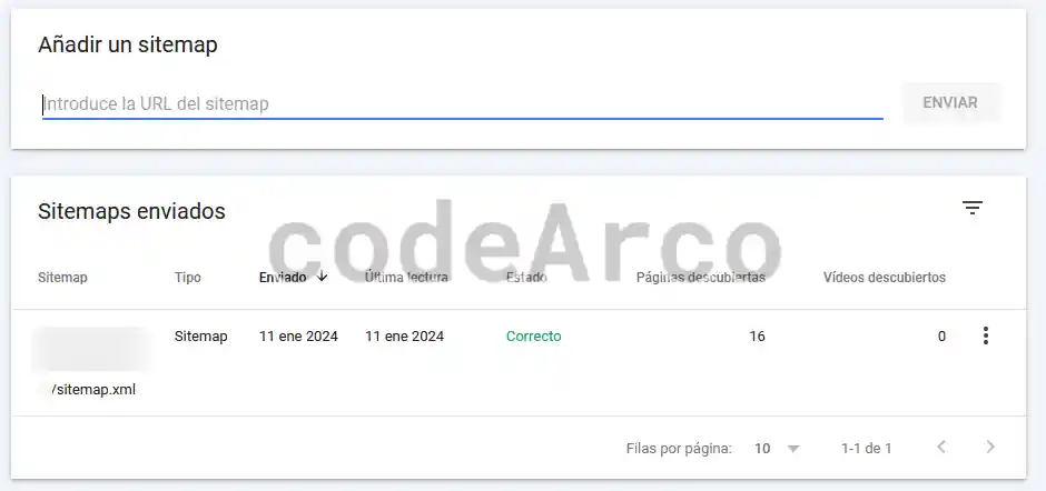 Sitemap e indexacion en Google Search Console
