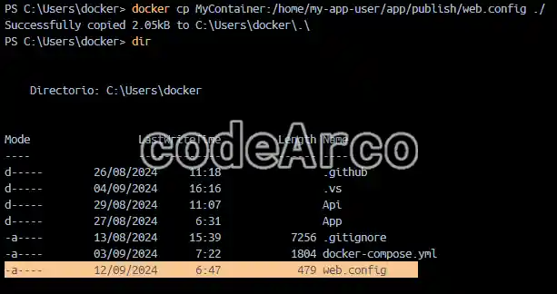 Comando docker para copiar ficheros desde y hacia un contenedor
