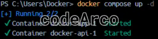 Ejemplo de docker compose up