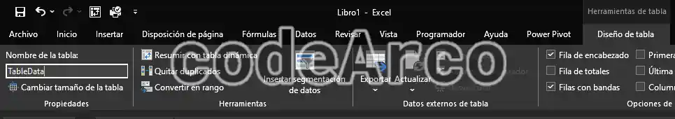 Como cambiar nombre tabla Excel