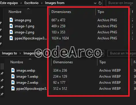 Resultado escalar imagenes masivamente