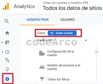 Crear cuenta Google Analytics 4