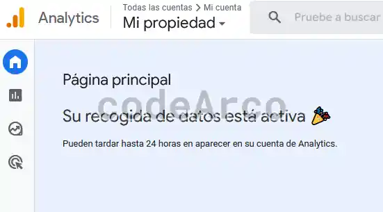 Google Analytics 4 recogida de datos activa
