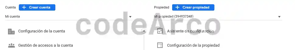 Cuenta y propiedad Google Analytics 4