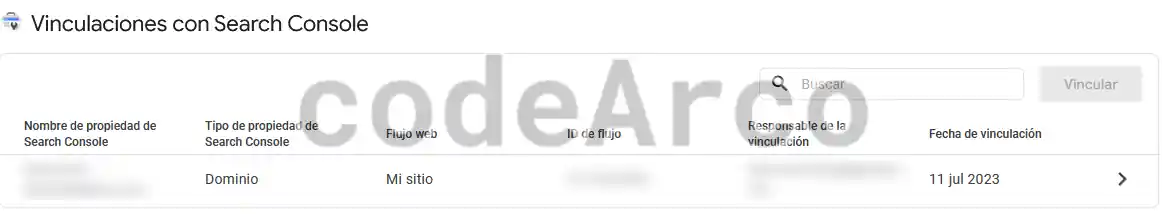 Vinculacion correcta con Search Console
