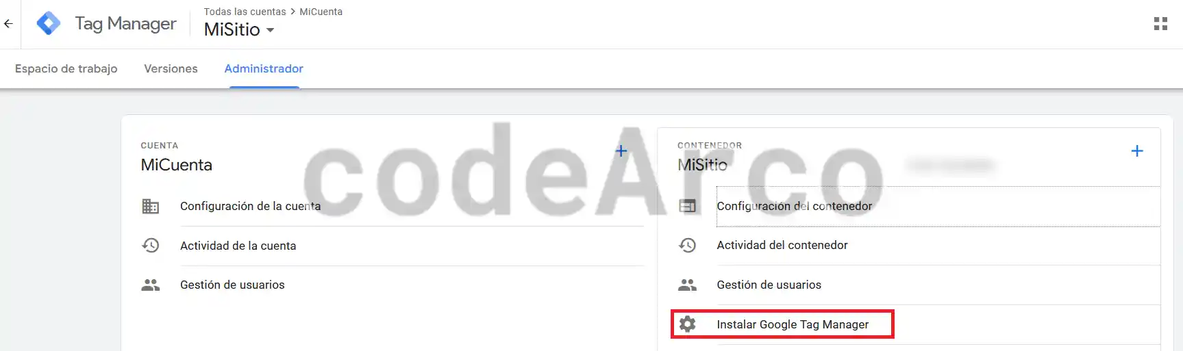 Instalar Google Tag Manager