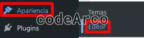 Abrir editor tema WordPress