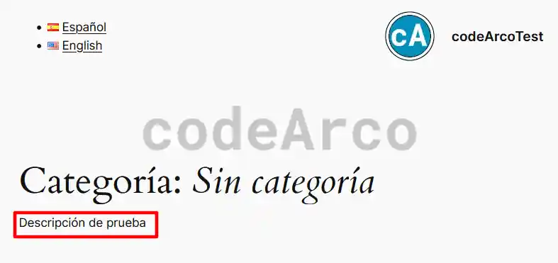Comprobar habilitar descripcion categoria WordPress