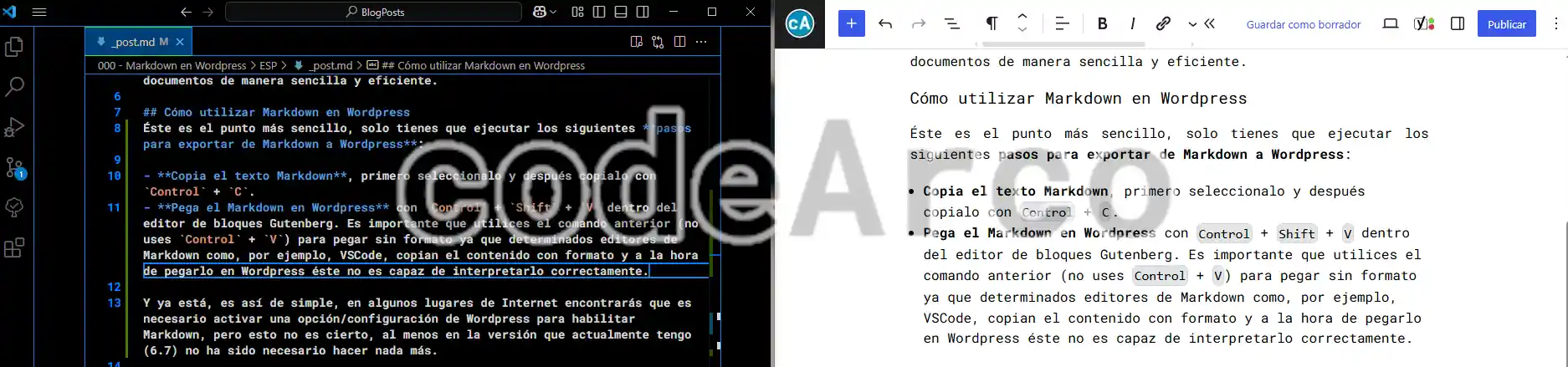 Como utilizar Markdown en WordPress