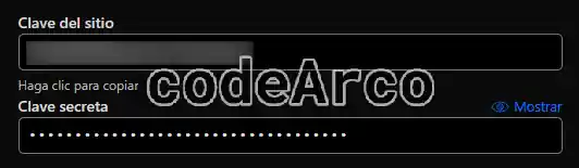 Claves de Cloudflare Turnstile en dashboard