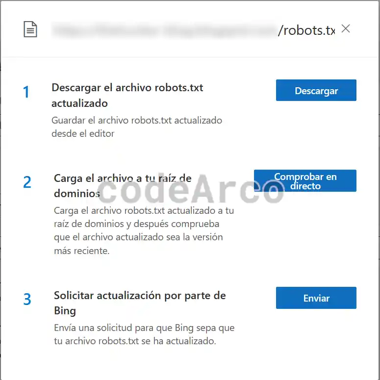 Robots txt solicitar actualizacion Bing