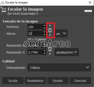 Gimp crear miniatura imagen