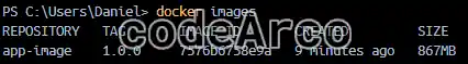 Tamano imagen para optimizacion Docker