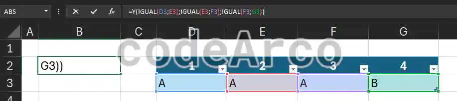 Funciones anidadas en Y retornan FALSO en Excel