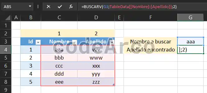 Solucionar rango en formula BUSCARV VLOOKUP